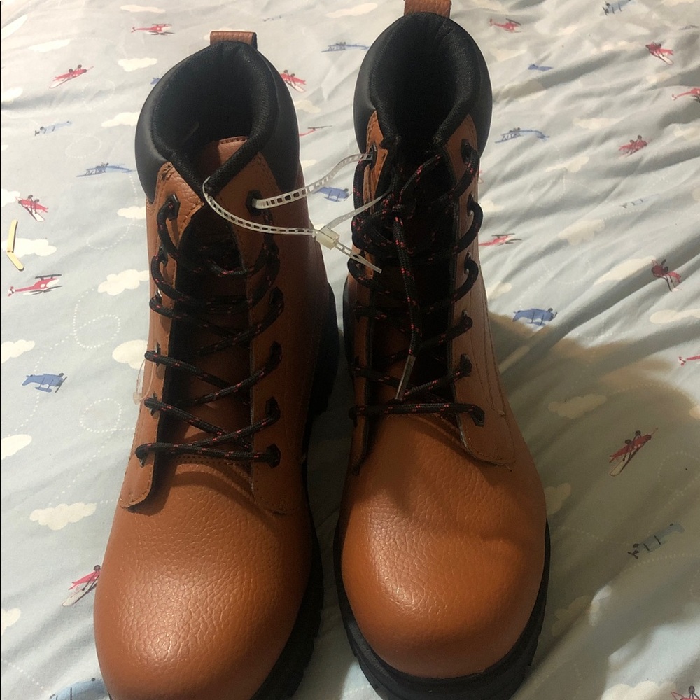 Stylish Tan Lace-Up Boots